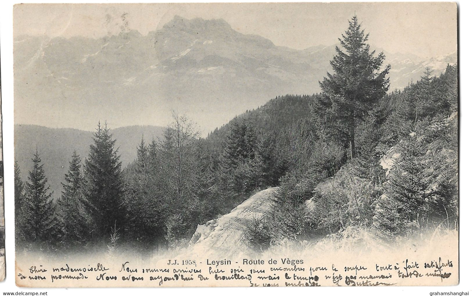 4 Postcards Lot Switzerland VD Vaud Leysin General Views Winter Hotel Les Chamois All Published Jullien Posted 1904-1911 - Leysin