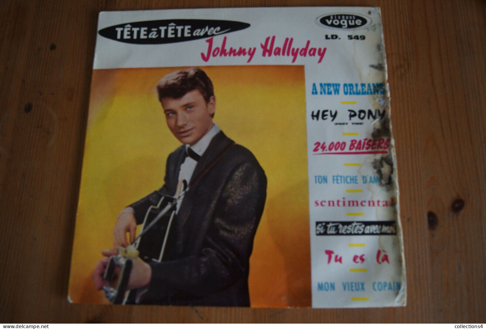 JOHNNY HALLYDAY TETE A TETE AVEC 25 CM ORIGINAL 1961 VALEUR+ LE DISQUE TB ETAT - Rock