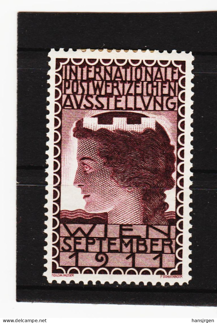 HOD180 ÖSTERREICH HESSHEIMER VIGNETTEN INTERNATIONALE-POSTWERTZEICHEN-AUSSTELLUND IPA WIEN 1911 (*) FALZ Siehe ABBILDUNG - Erinofilia