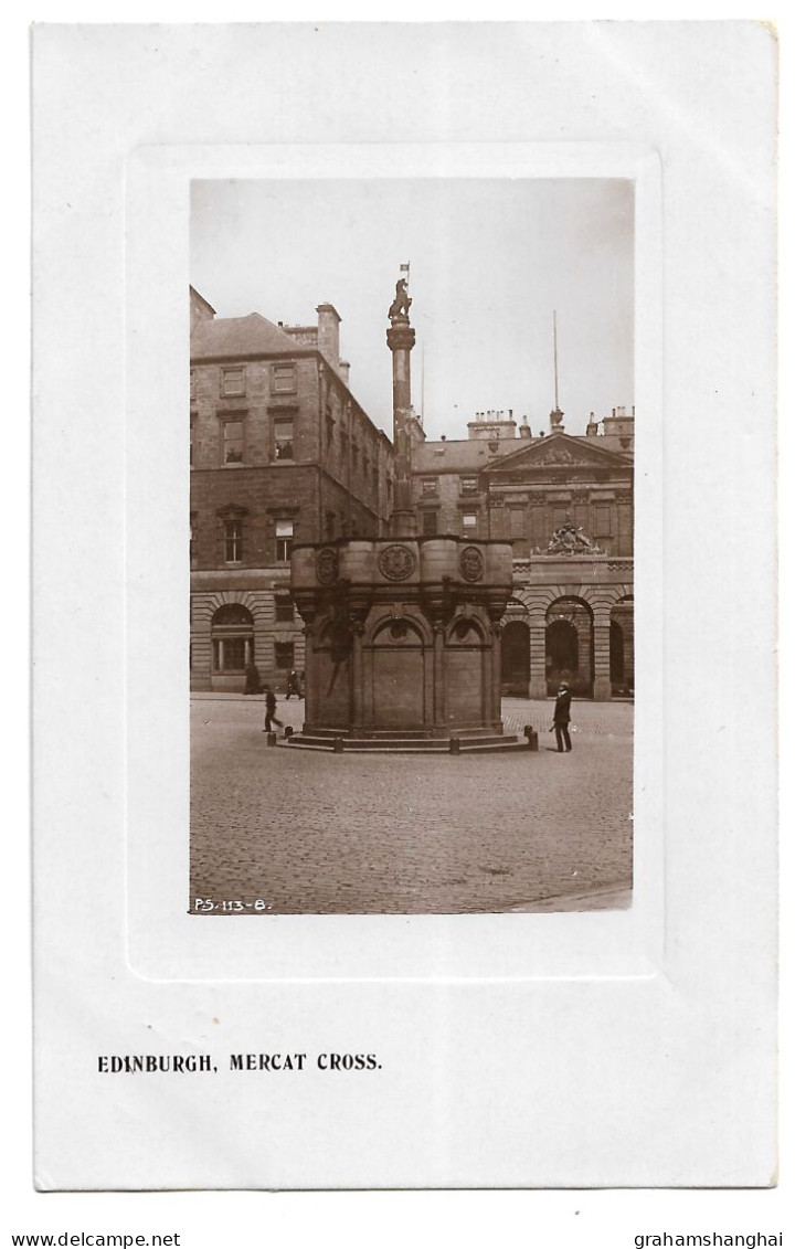 Postcard UK Scotland Edinburgh Mercat Cross High Street Royal Mile Published Rapid Photo Posted 1909 RPPC - Midlothian/ Edinburgh