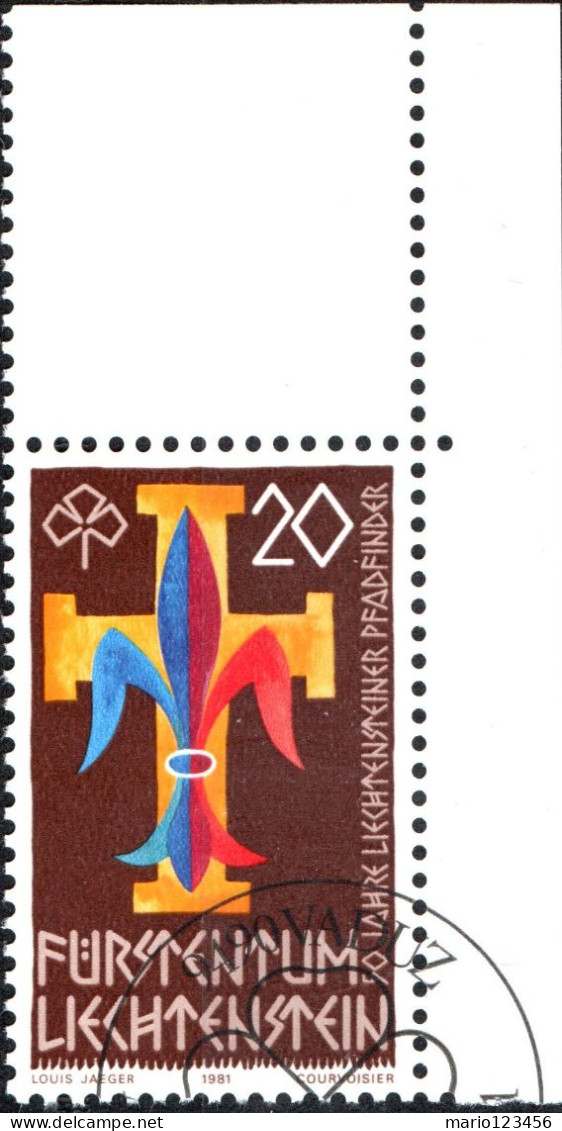 LIECHTENSTEIN, ANNIVERSARIO SCOUTS, 1981, USATO Mi:LI 773, Scott:LI 711, Yt:LI 714 - Usados