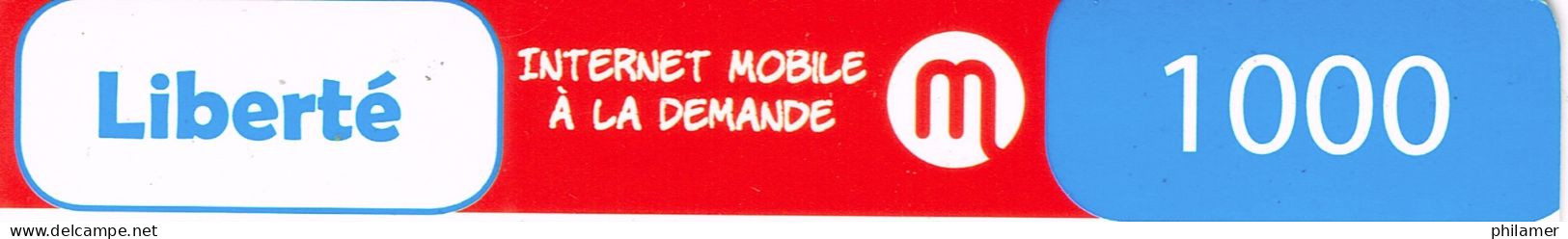 NOUVELLE CALEDONIE NEW CALEDONIA Telecarte Phonecard Prepayee Prepaid Liberte 1000 F Internet Demande Ex. 2015 UT B - New Caledonia