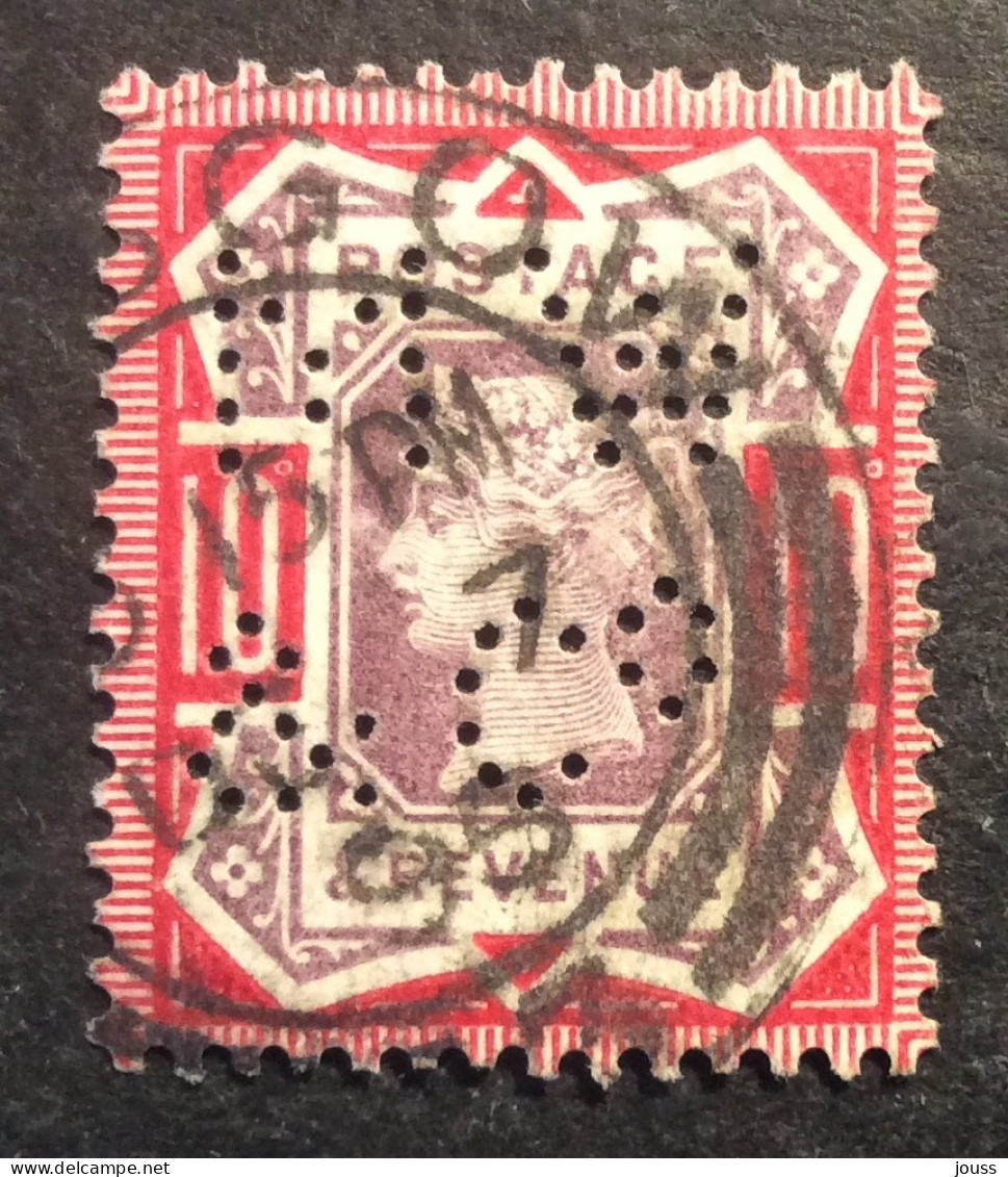 GB92 Victoria Jubilé PERFORÉ « MW&C°» YT 102 Oblitéré - Used Stamps