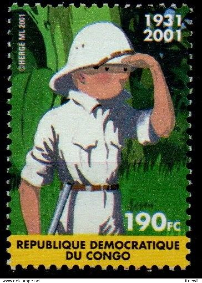 Congo- Kinshasa  Tintin Au Congo 2001 XXX - Unused Stamps