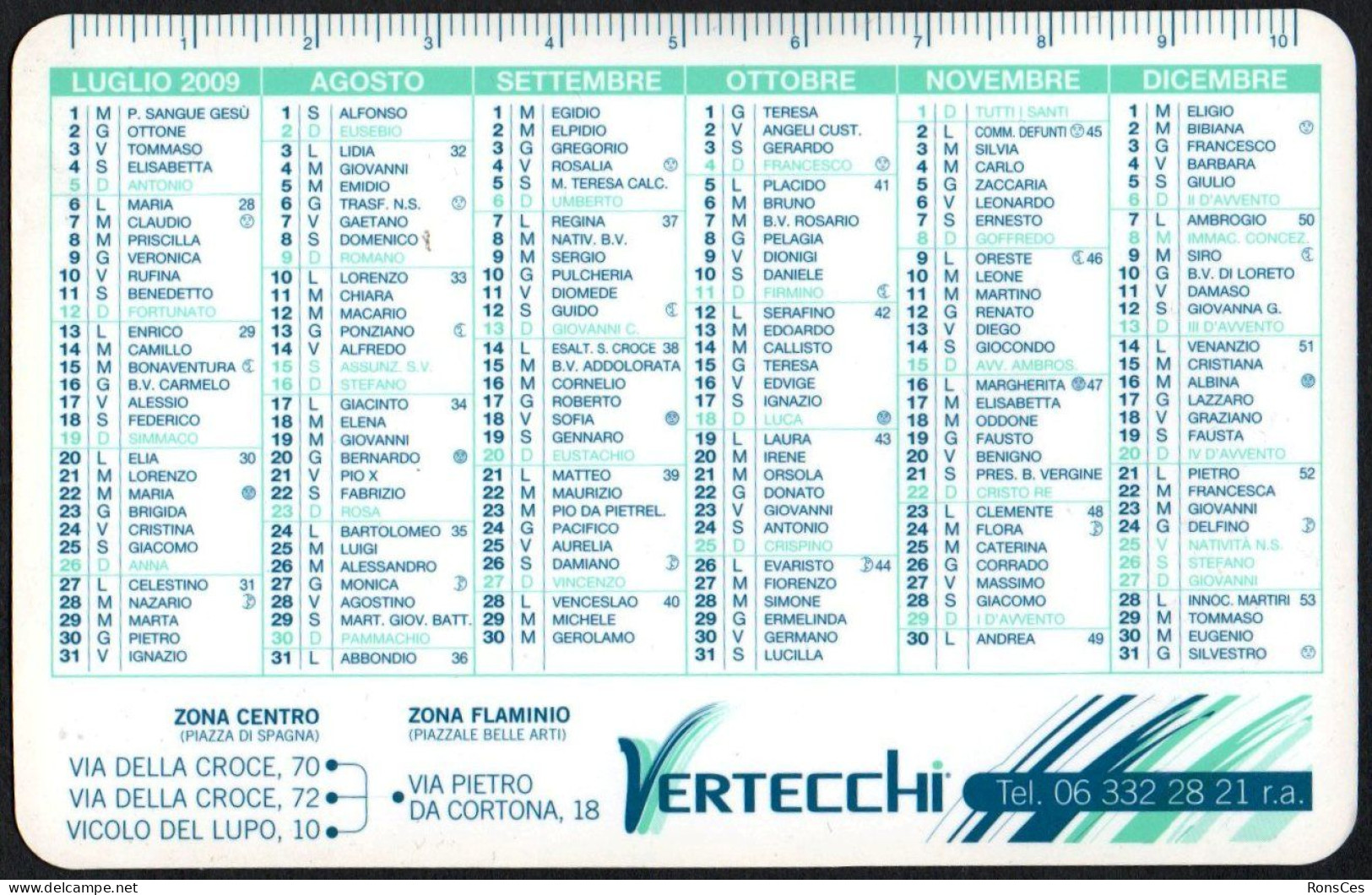 ITALIA 2009 - CALENDARIO TASCABILE - VERTECCHI - FORNITURE ARTICOLI PER UFFICIO - I - Kleinformat : 2001-...