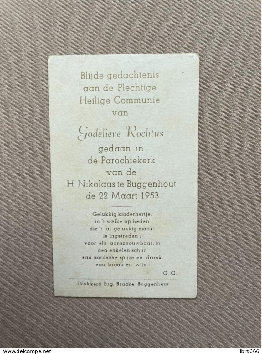 Communie - ROCHTUS Godelieve - 1953 - H. Nikolaas - BUGGENHOUT - Comunión Y Confirmación