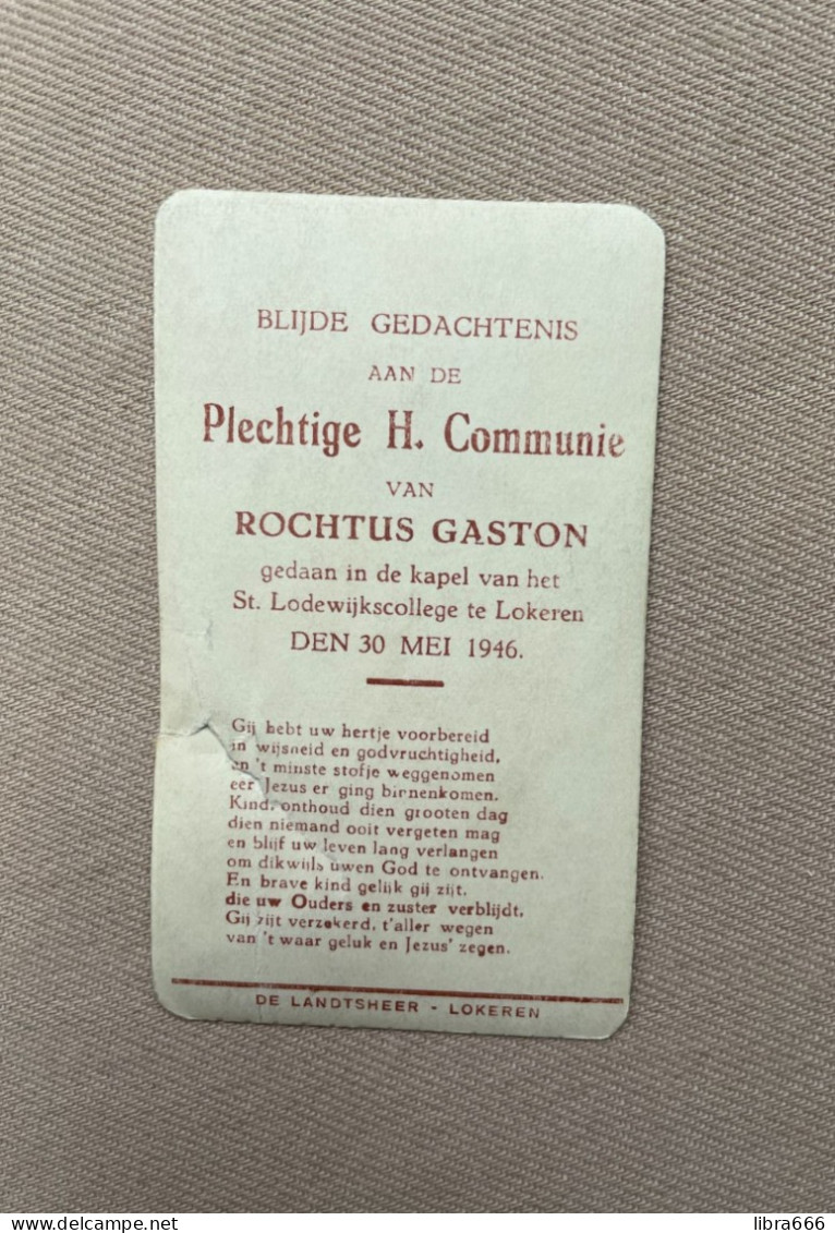 Communie - ROCHTUS Gaston - St. Lodewijkscollege - 1946 - LOKEREN - Kommunion Und Konfirmazion