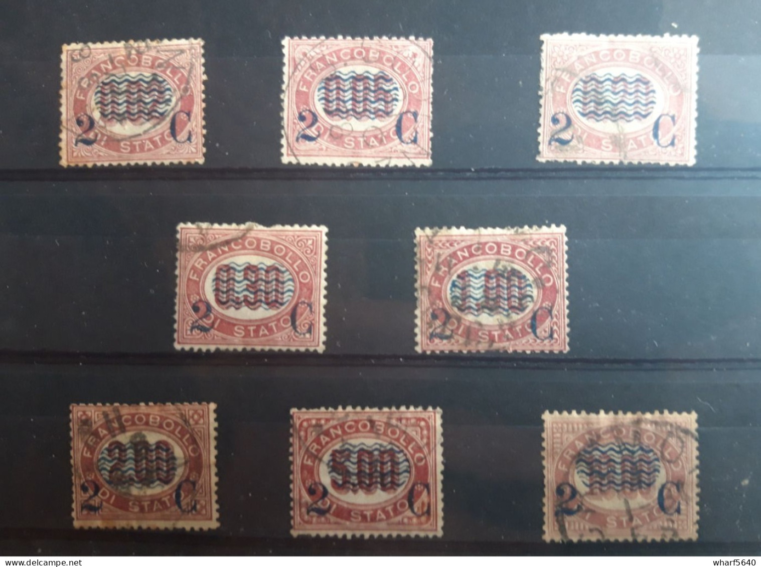 1877 ITALY SERVICIO STAMPS SURCHARGED  (YVERT# 25-32) CANCELED In Fine Condition - Oficiales