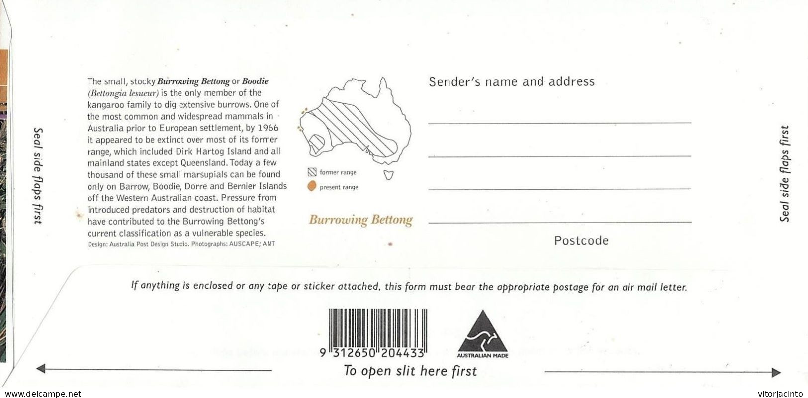 Australia - Aerogram - Burrowing Bettong - Aerogramas