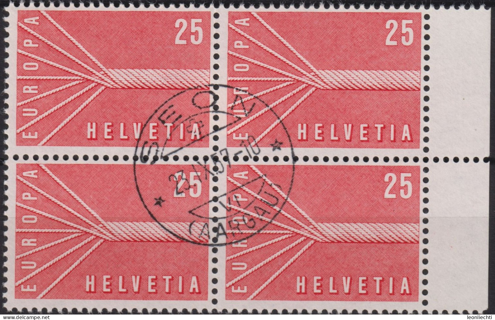 1957 Schweiz ° Mi:CH 646, Yt:CH 595, Zum:CH 332, Ablatsch Der Seile, EUROPA, Europa (C.E.P.T.) 1957 - Seil (° SEON ) - Usati
