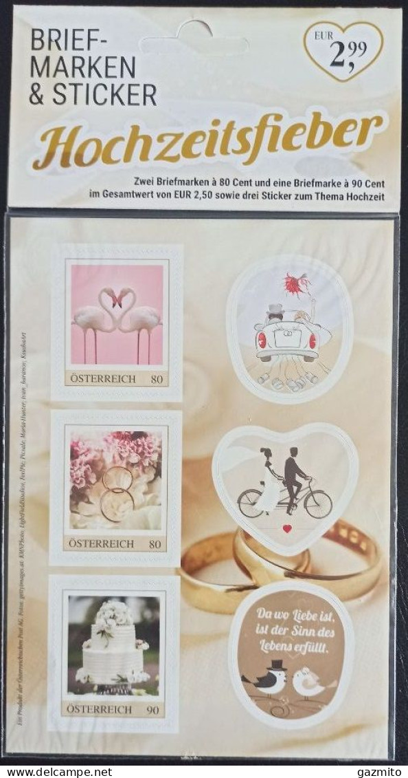 Austria 2020, Personalized, For Wedding, Flamingo, Car, Bike, Adhesive Block - Sellos Privados