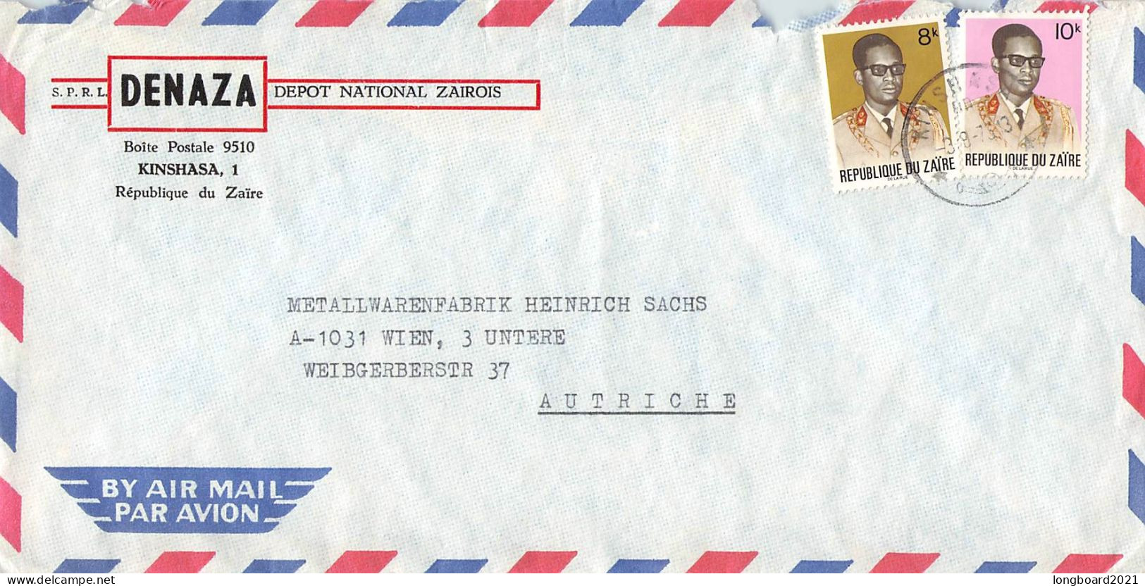 ZAIRE - AIR MAIL 1973 - WIEN/AT / 6260 - Briefe U. Dokumente