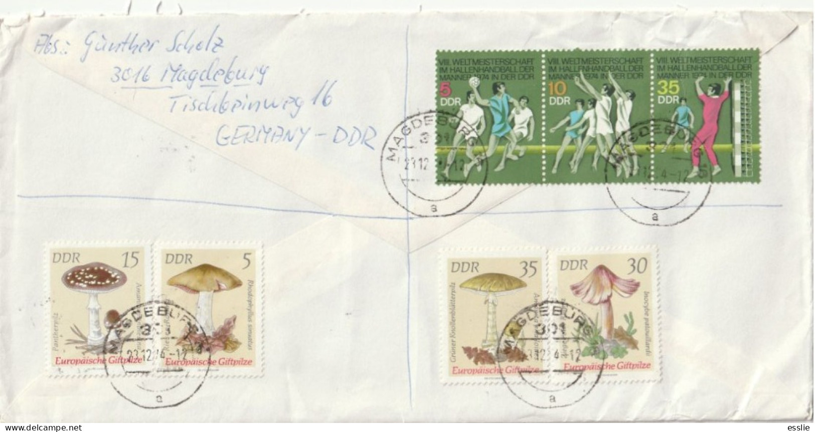 Germany DDR Cover Einschreiben Registered - 1974 - Flowering Cactus Plants Flowers Flora Mushrooms Fieldball - Storia Postale