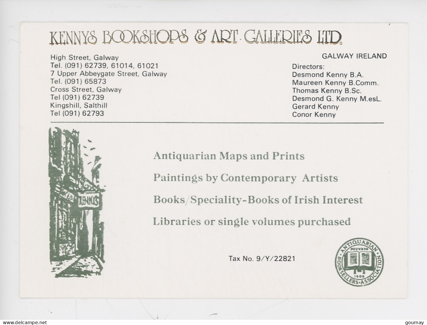Galway - Kenny's Bookshops & Art Galleries LTD - Desmond MaureenThomas Gérard Conor Kenny - Galway