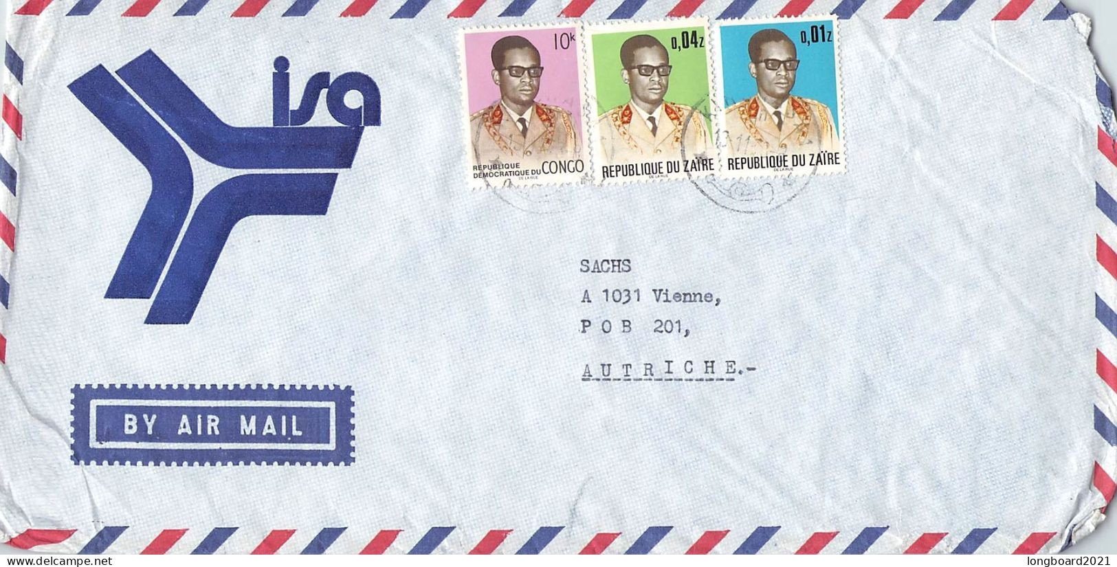 ZAIRE - AIR MAIL 1973 - WIEN/AT / 6261 - Cartas & Documentos