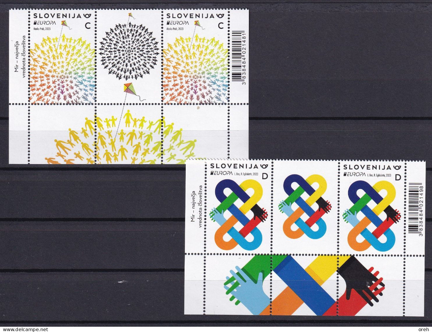 SLOVENIA  2023,EUROPA CEPT,PEACE,2V+WIGNETTE,MNH - Slovenia