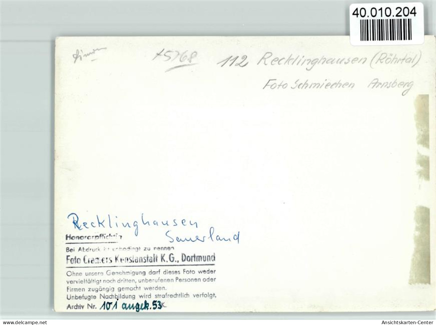 40010204 - Recklinghausen , Sauerl - Sundern