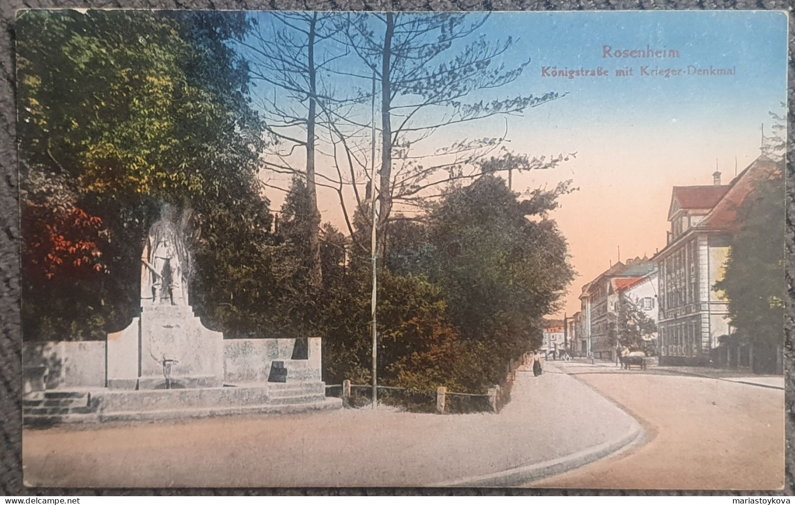 1919.Rosenheim. Königstr. Mit Kriegerdenkmal - Rosenheim