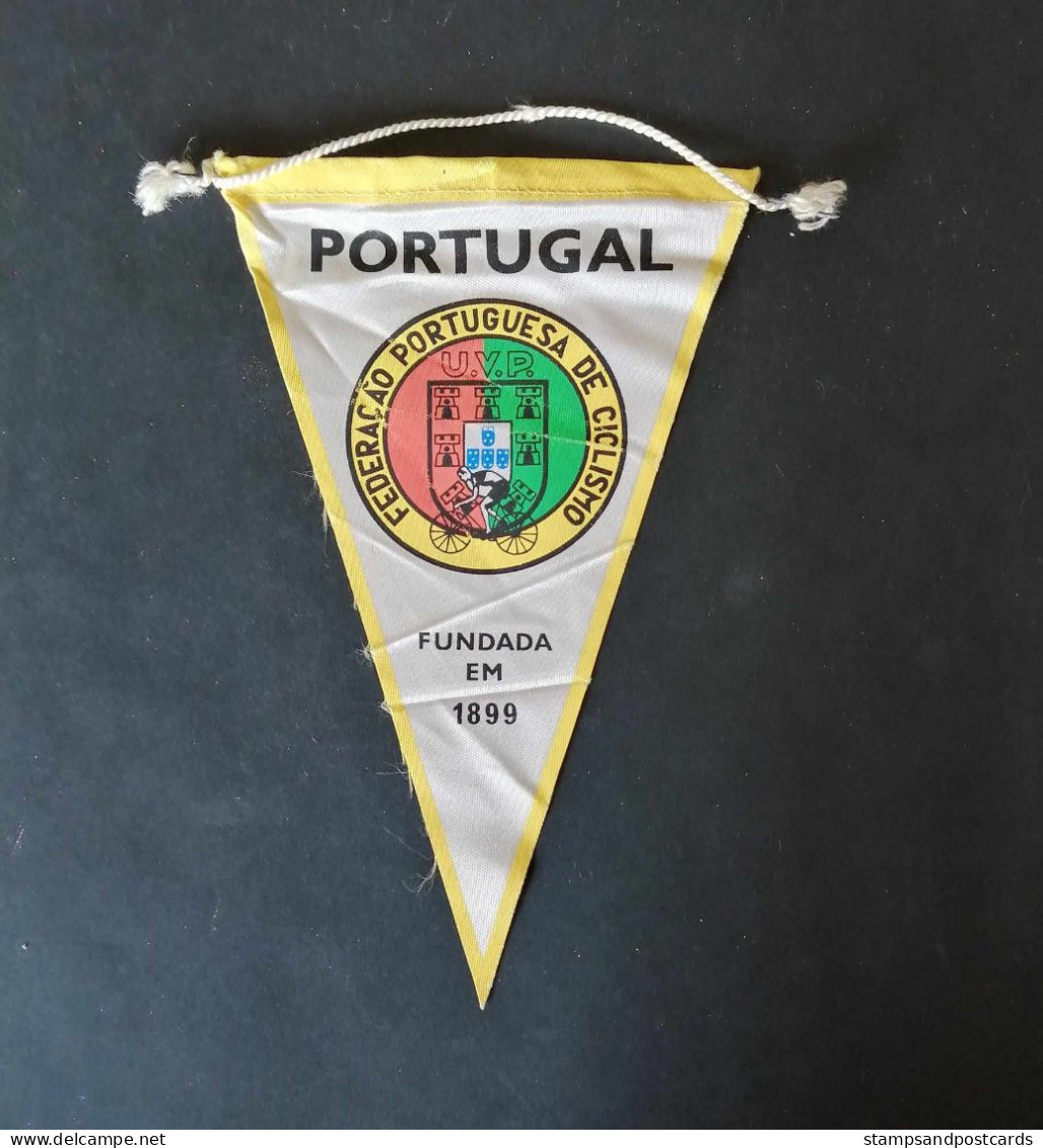 Portugal Fédération Cyclisme Fanion Cycling Federation Pennant Federação Portuguesa De Ciclismo Bandeirola C.1970 - Ciclismo