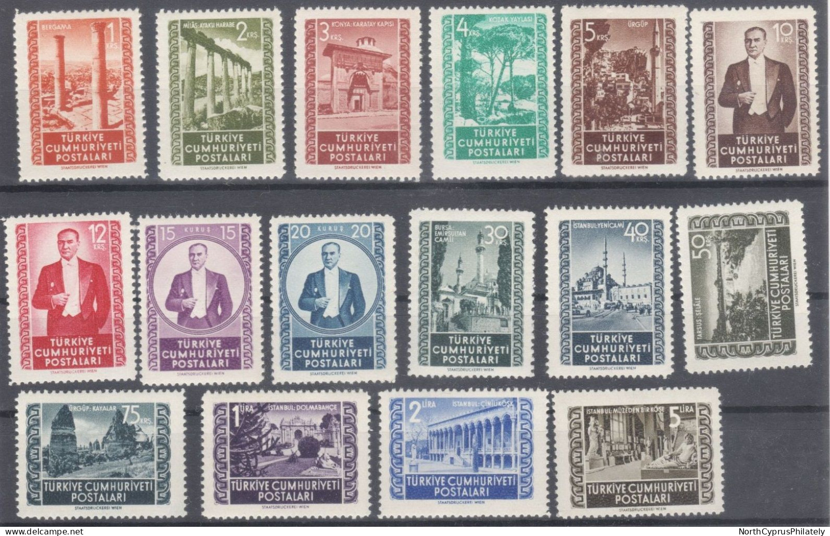 Turkey 1952 " Vienna Printing Postage Stamps " LH, OG - Nuevos
