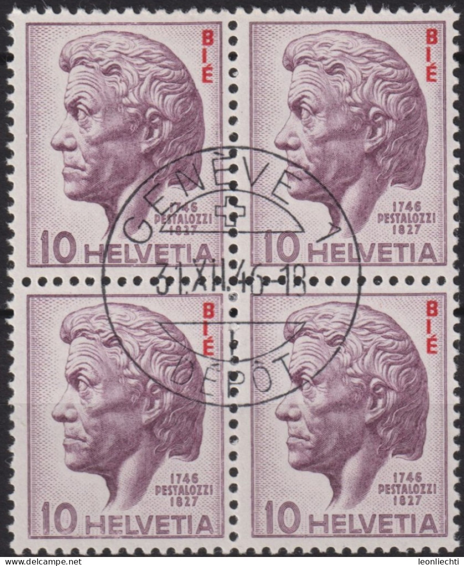 1946 Schweiz Dienstmarke BIE ° Mi:CH 22, Yt:CH S269, Zum:CH 22, Pestalozzi, Johann Heinrich (1746-1827) (BIE Overprint) - Service