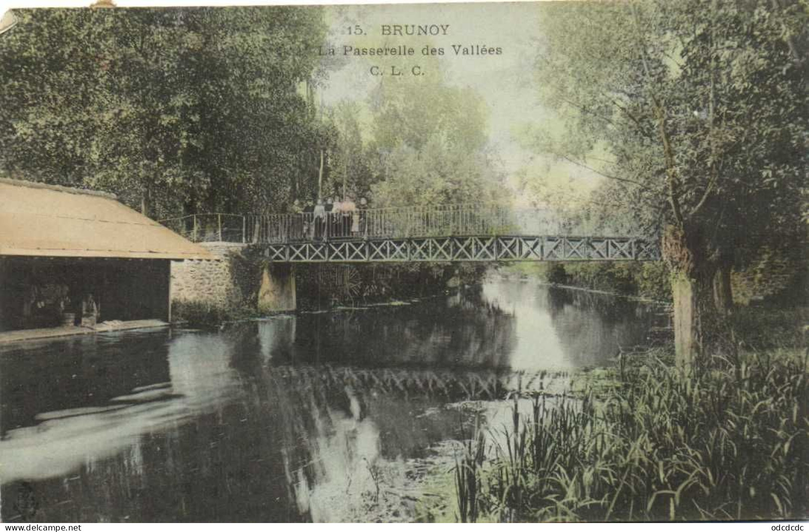 BRUNOY  La Passerelle Des Vallées Et Les Lavoir Animée Colorisée RV - Brunoy