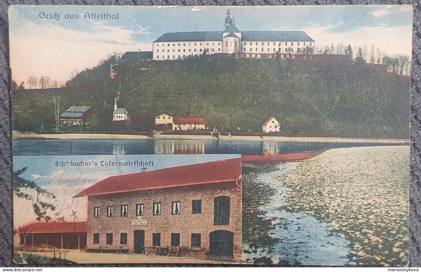 1916. Attelthal. Fischbachers Wirtschaft. - Wasserburg A. Inn