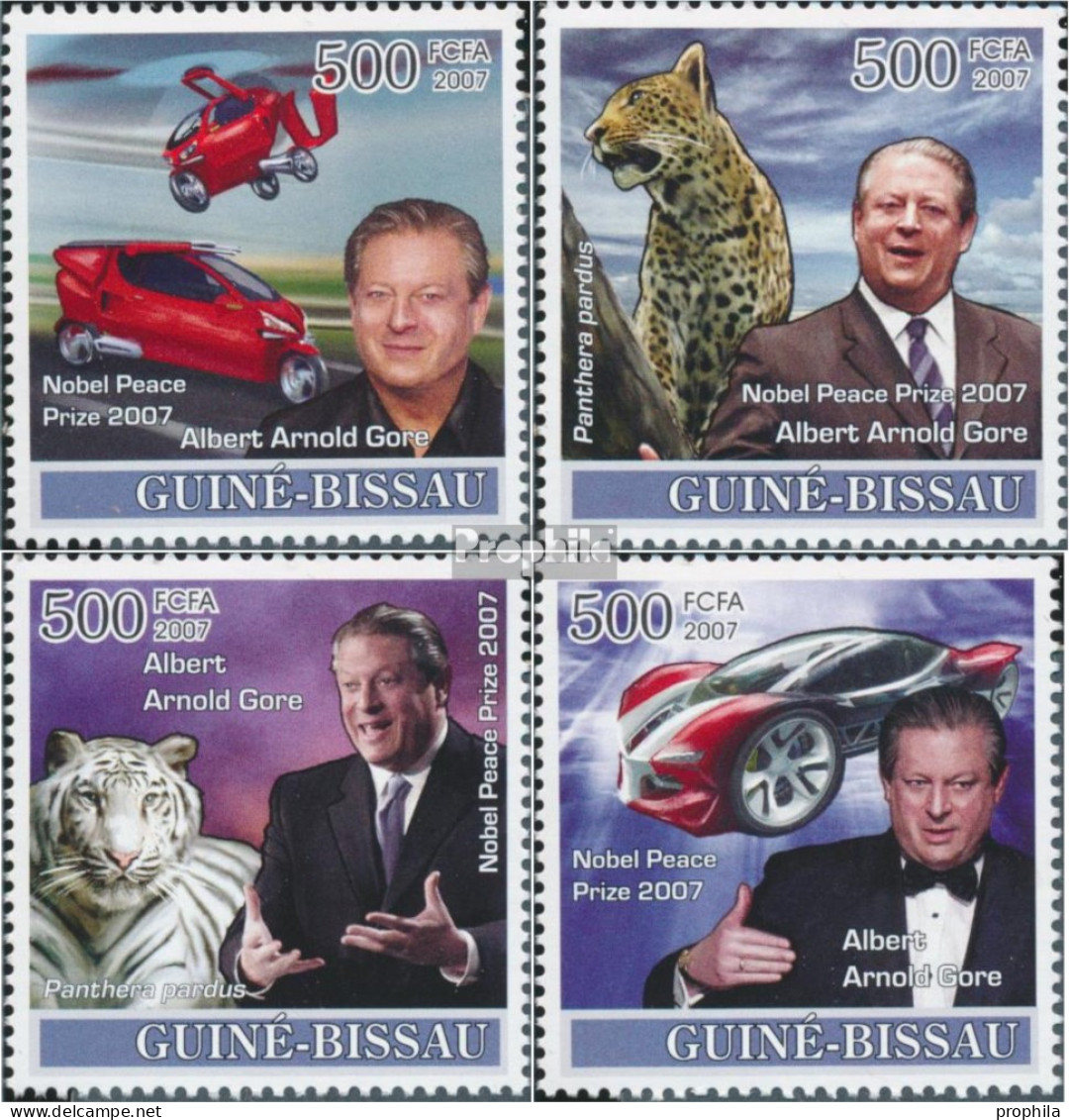 Guinea-Bissau 3668-3671 (kompl. Ausgabe) Postfrisch 2007 Nobelpreis An Al Gore - Guinée-Bissau