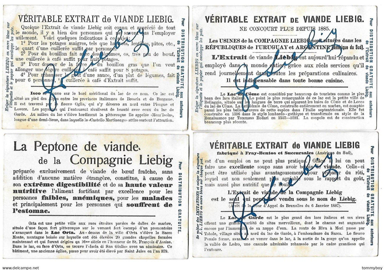 S 785, Liebig 6 Cards, Lacs Italiens (spots) - Liebig