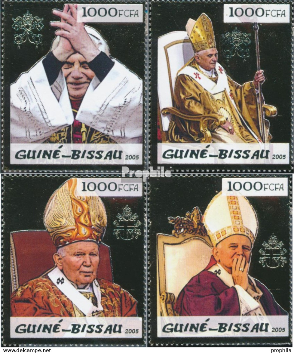 Guinea-Bissau 3004-3007 (kompl. Ausgabe) Postfrisch 2005 Papst Benedikt + Johannes Paul II. - Guinée-Bissau