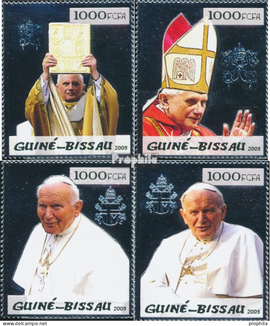 Guinea-Bissau 3000-3003 (kompl. Ausgabe) Postfrisch 2005 Papst Benedikt + Johannes Paul II. - Guinea-Bissau
