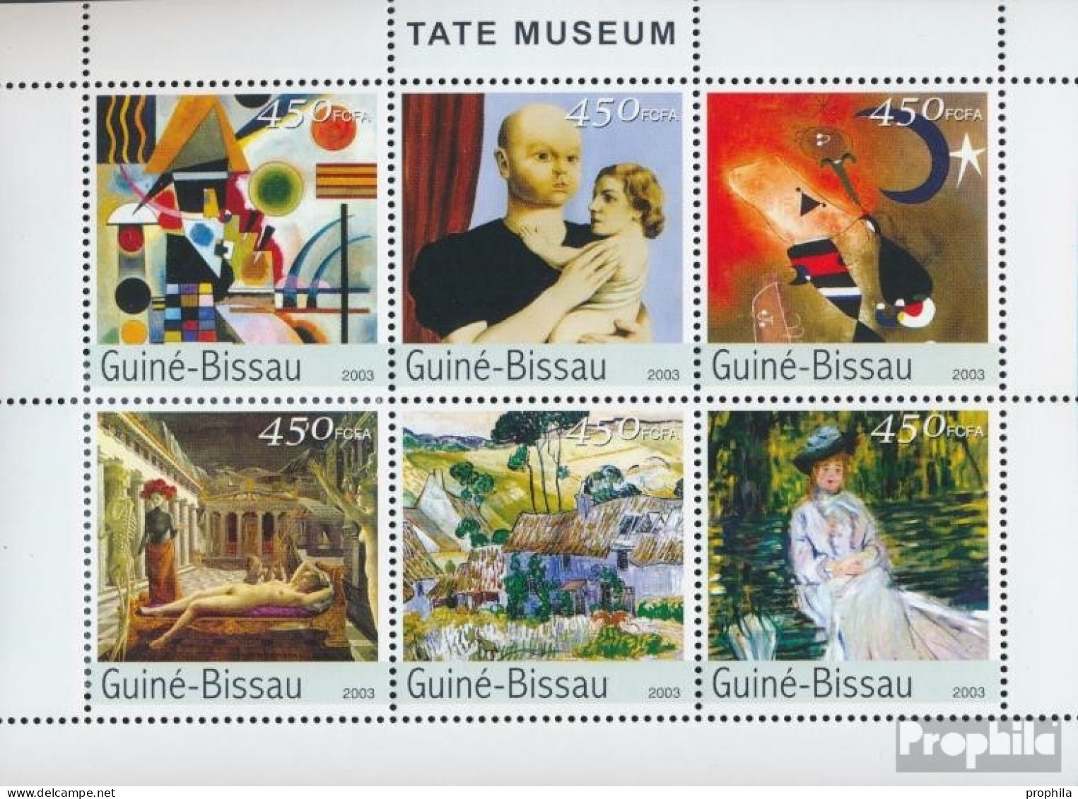 Guinea-Bissau 2676-2681 Kleinbogen (kompl. Ausgabe) Postfrisch 2003 Gemälde (Museum Of Tate) - Guinea-Bissau