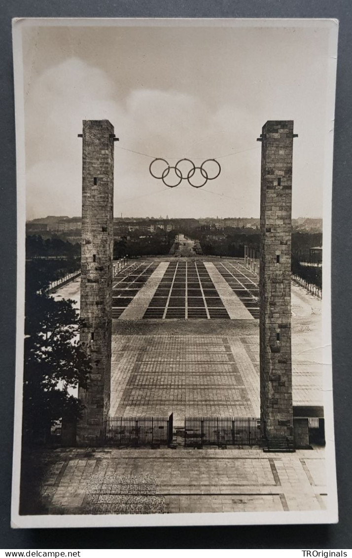 GERMANY THIRD 3rd REICH ORIGINAL POSTCARD BERLIN 1936 SUMMER OLYMPICS STADIUM VIEW - Juegos Olímpicos