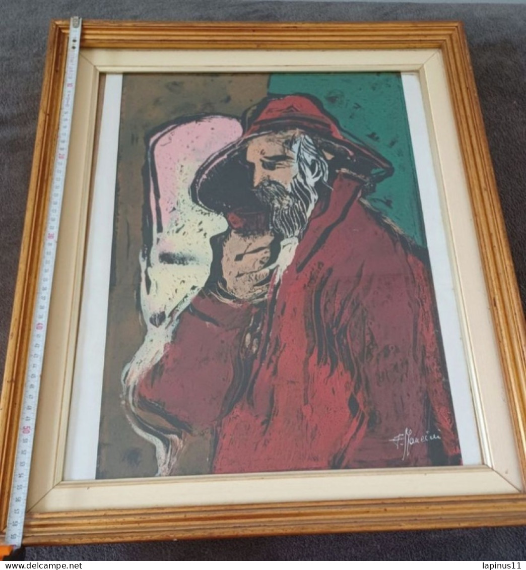 PITTURA DEL FAMOSO FRANCESCO ( PAOLO) MANCINI FLASH ART DIMENSIONI 50cmX68cm - Acrilicos