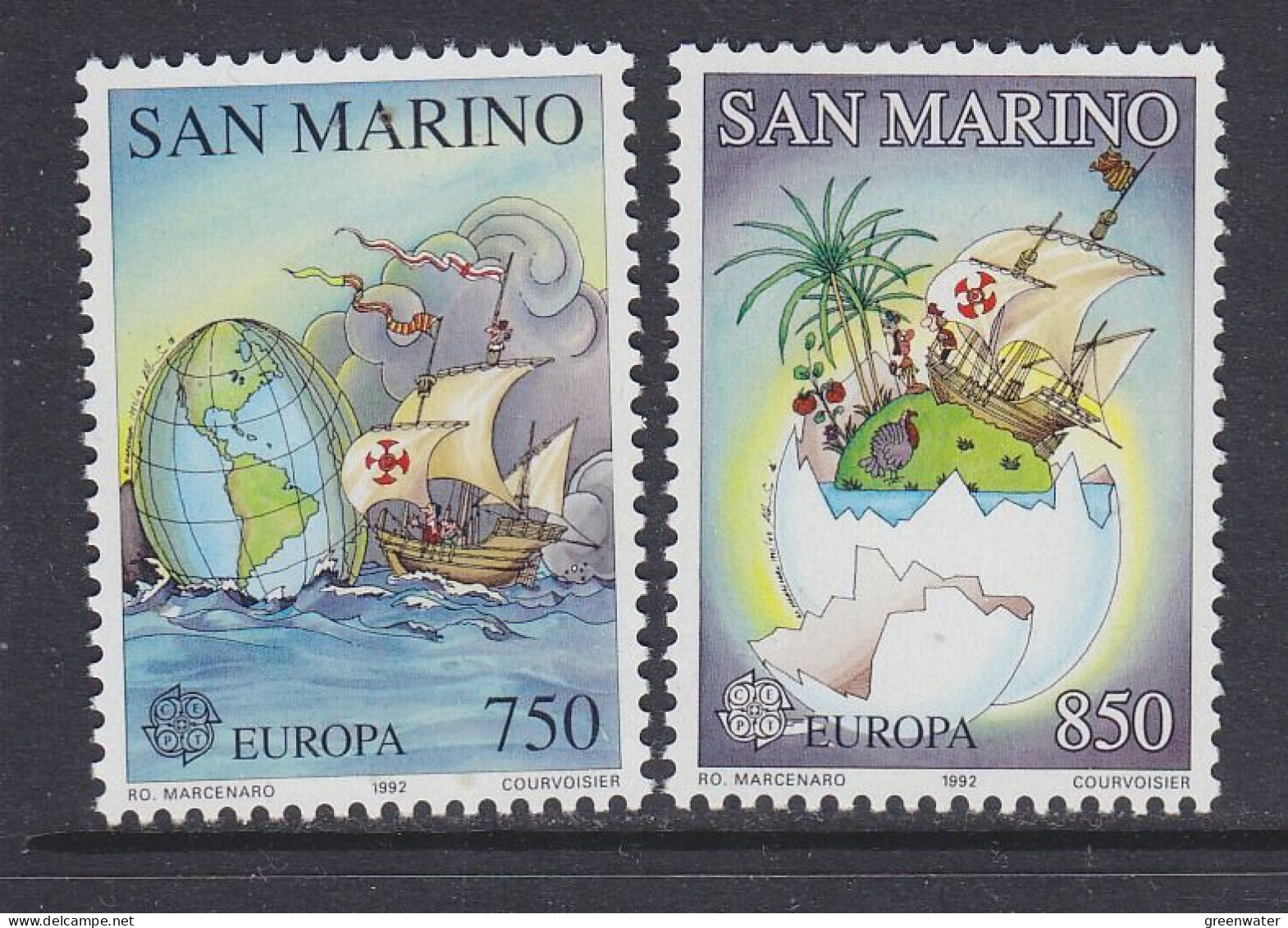 Europa Cept 1992 San Marino  2v ** Mnh (59585) Promotion - 1992