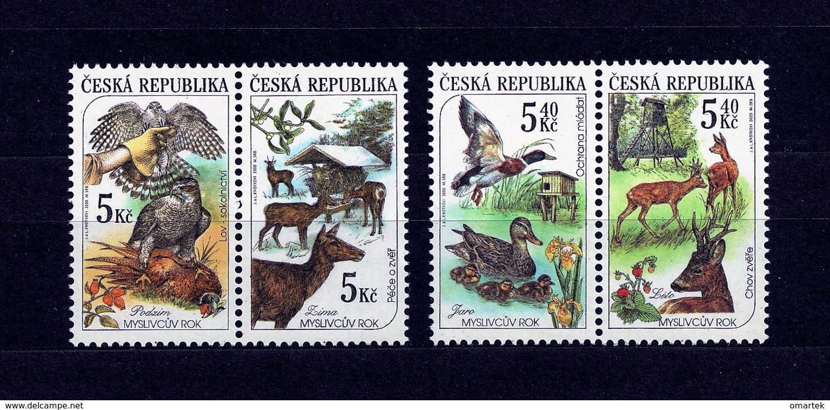 Czech Republic 2000 MNH ** Mi 270-273 Sc 3131ab-3132ab Huntsman's Year. Tschechische Republik - Unused Stamps