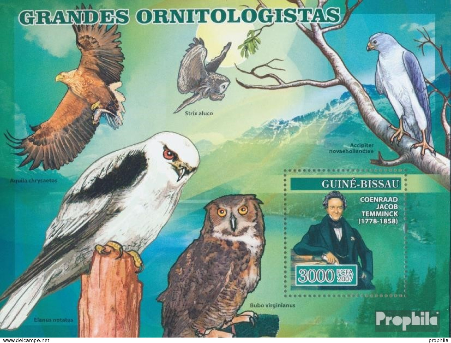 Guinea-Bissau Block 582 (kompl. Ausgabe) Postfrisch 2007 Ornithologen Eulen Greifvögel - Guinée-Bissau