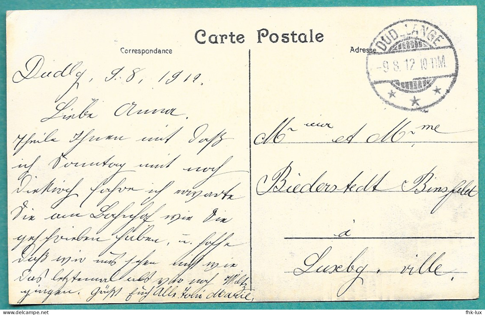 CARTE POSTALE ANCIENNE DUDELANGE - DUDELINGEN - LUXEMBOURG - Düdelingen