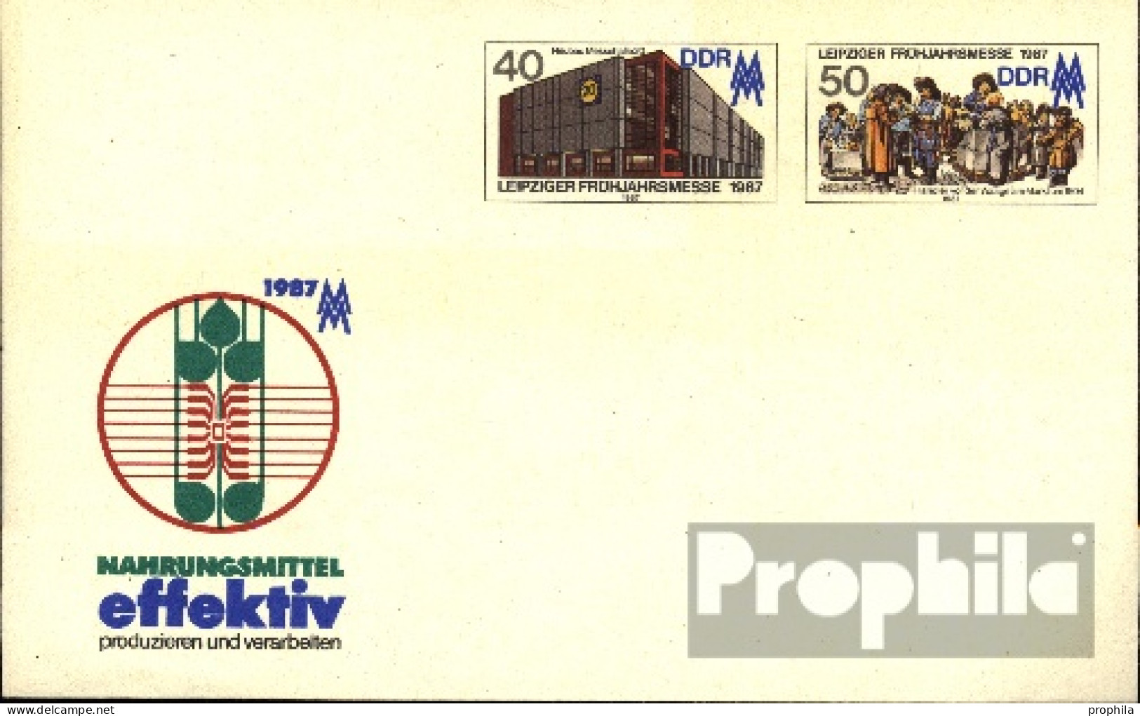 DDR U6 Amtlicher Umschlag Gebraucht 1987 Leipziger Messe - Enveloppes - Oblitérées