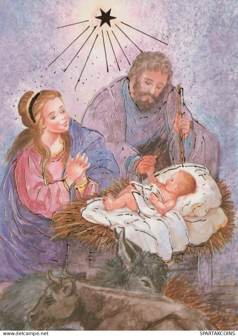 Virgen María Virgen Niño JESÚS Navidad Religión Vintage Tarjeta Postal CPSM #PBB893.A - Vergine Maria E Madonne