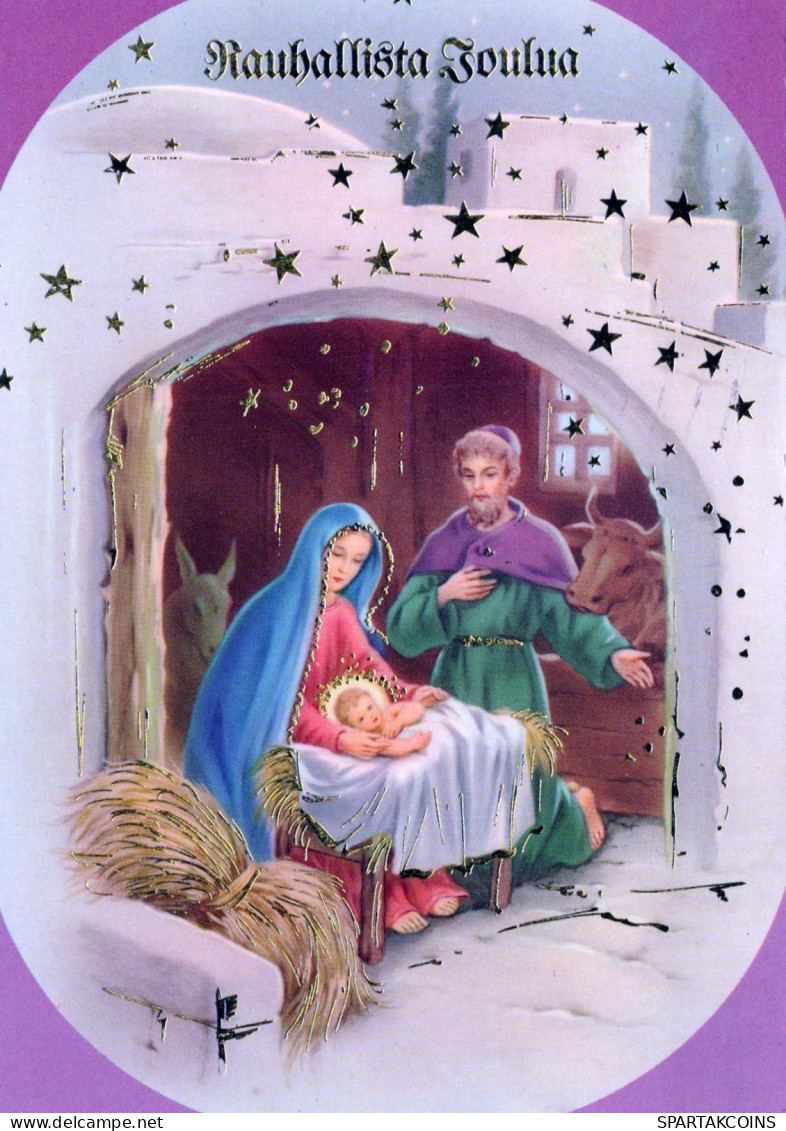 Vierge Marie Madone Bébé JÉSUS Noël Religion Vintage Carte Postale CPSM #PBB880.A - Vergine Maria E Madonne