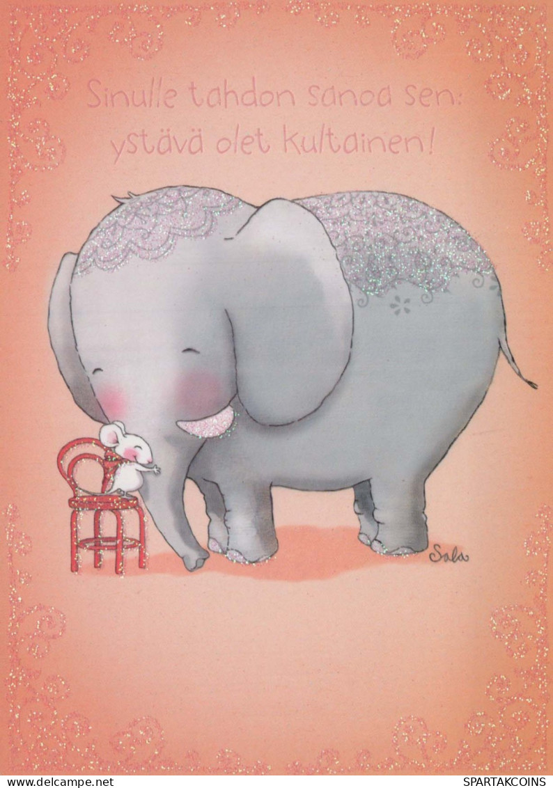 ELEFANTE Animale Vintage Cartolina CPSM #PBS767.A - Éléphants