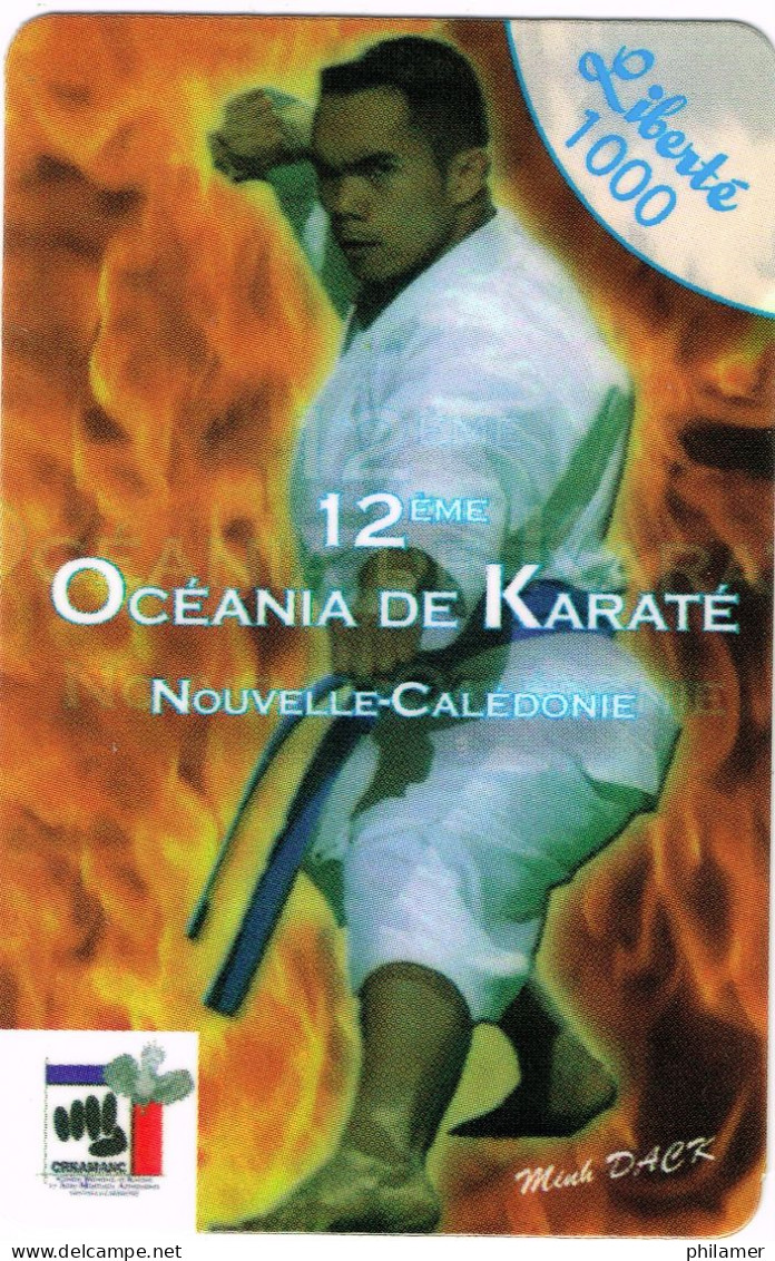 NOUVELLE CALEDONIE NEW CALEDONIA Telecarte Phonecard Prepayee Prepaid Liberte 1000 F Oceania Karate Sport Ex. 2009 UT B - Nouvelle-Calédonie