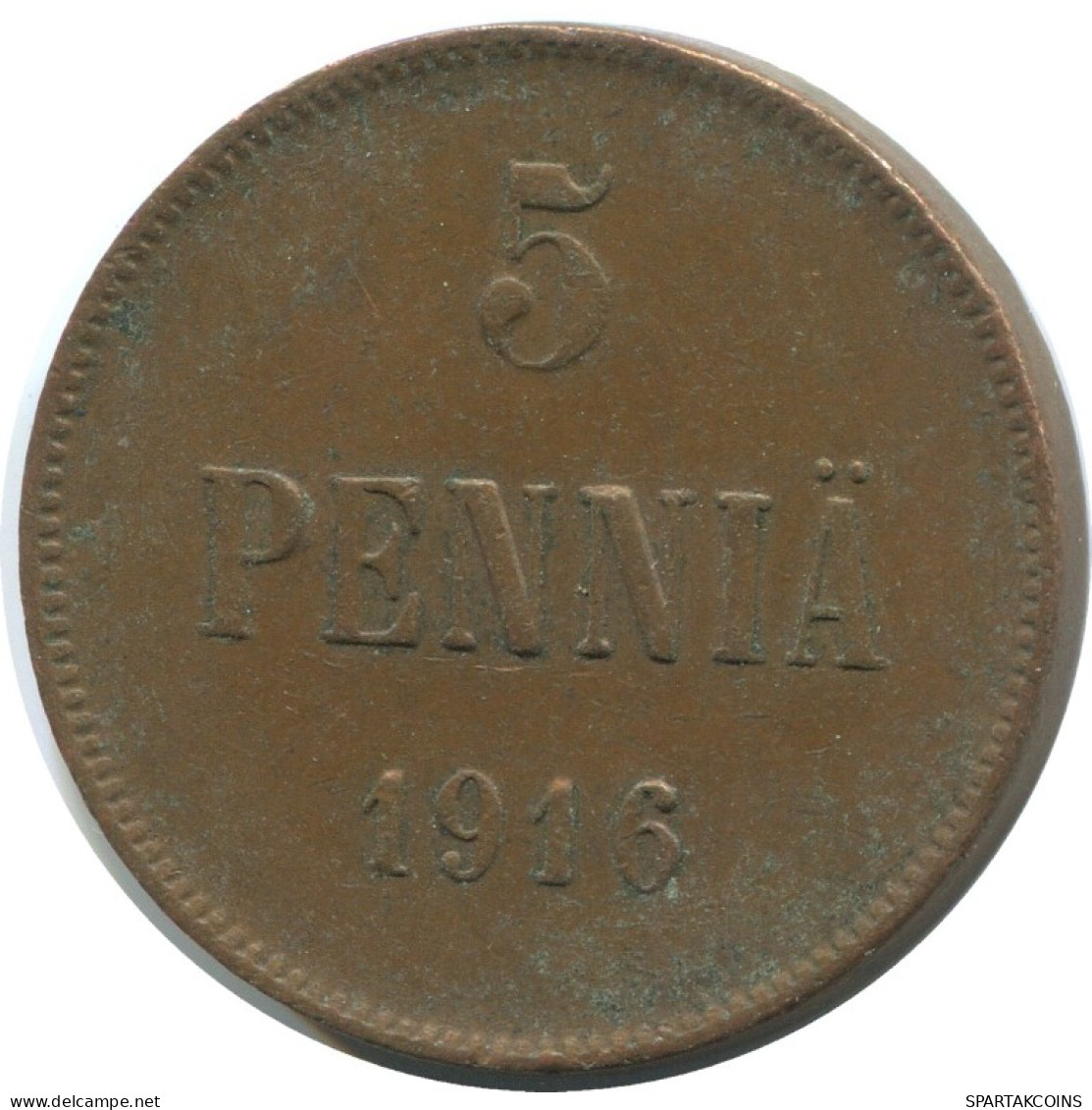 5 PENNIA 1916 FINLANDIA FINLAND Moneda RUSIA RUSSIA EMPIRE #AB176.5.E.A - Finland