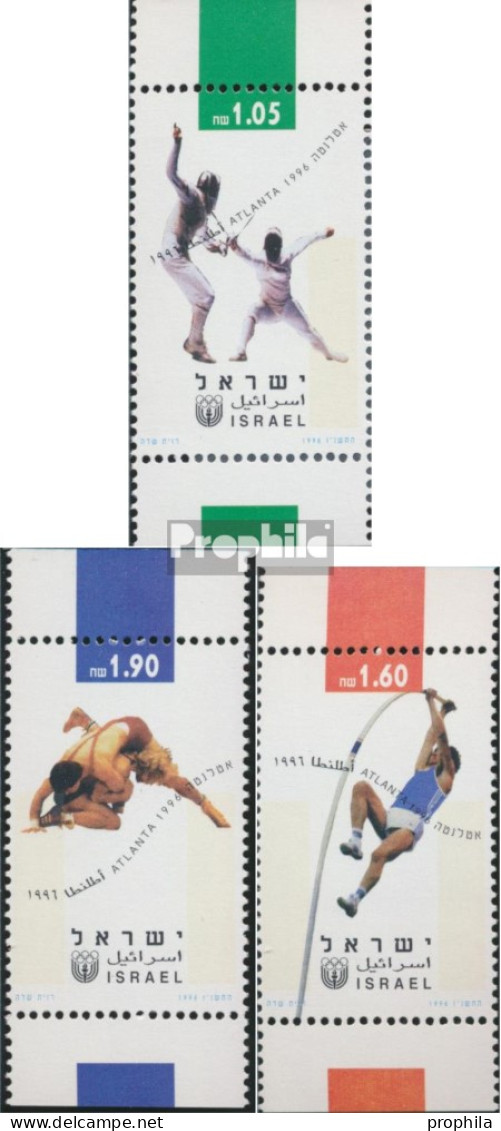 Israel 1397h-1399h (kompl.Ausg.) Halber Phosphorstreifen Postfrisch 1996 Olympische Sommerspiele - Neufs (sans Tabs)