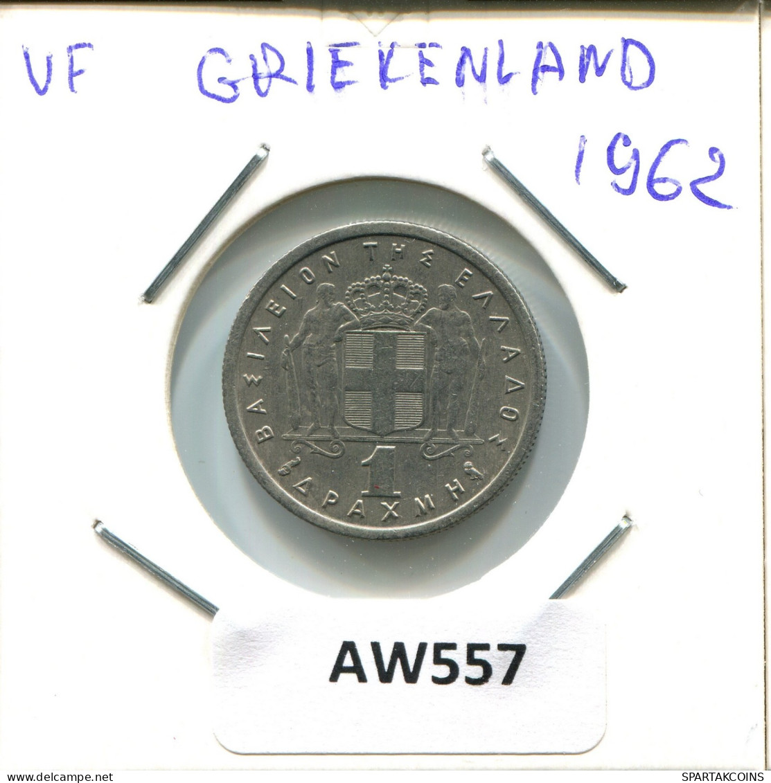 1 DRACHMA 1962 GREECE Coin #AW557.U.A - Greece