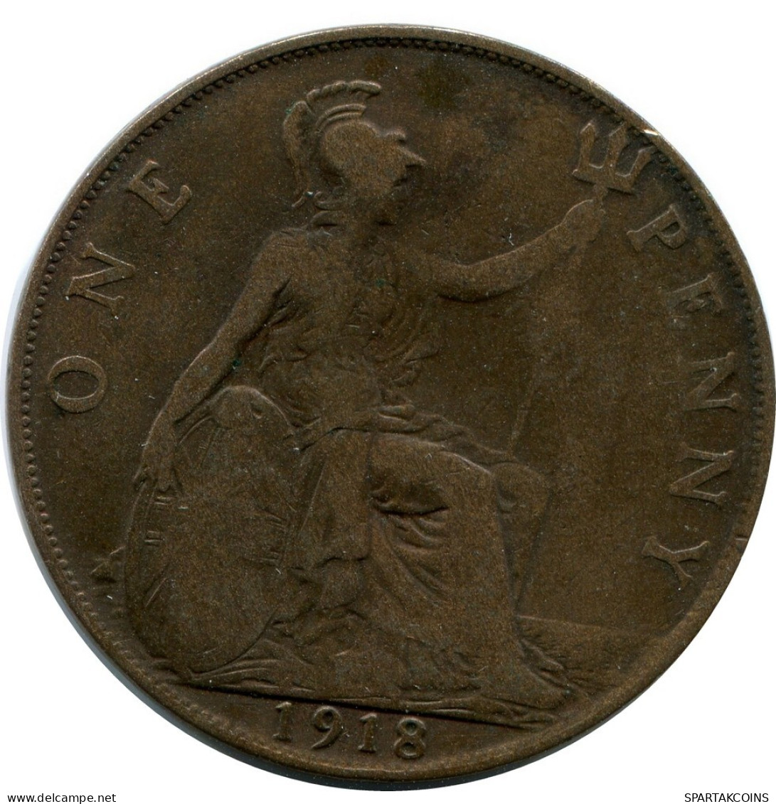 PENNY 1918 UK GROßBRITANNIEN GREAT BRITAIN Münze #AX900.D.A - D. 1 Penny