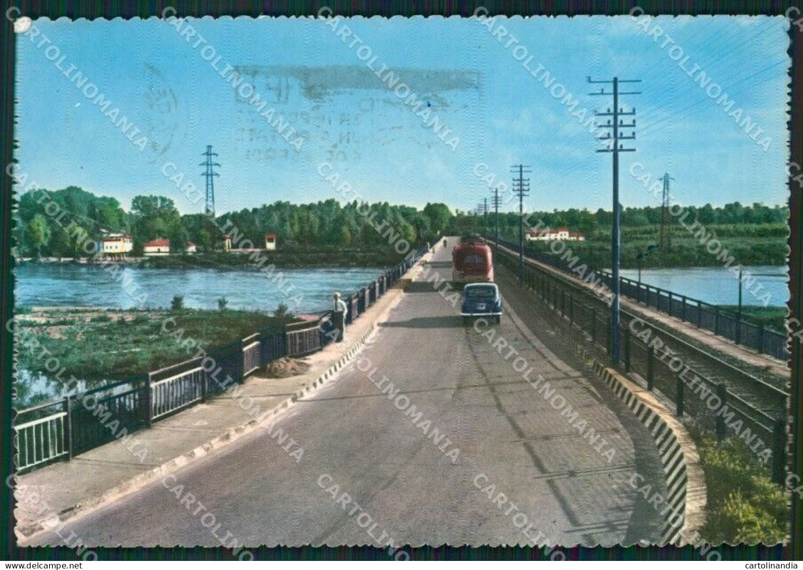 Pavia Vigevano Ponte Sul Ticino Auto Foto FG Cartolina ZK4534 - Pavia