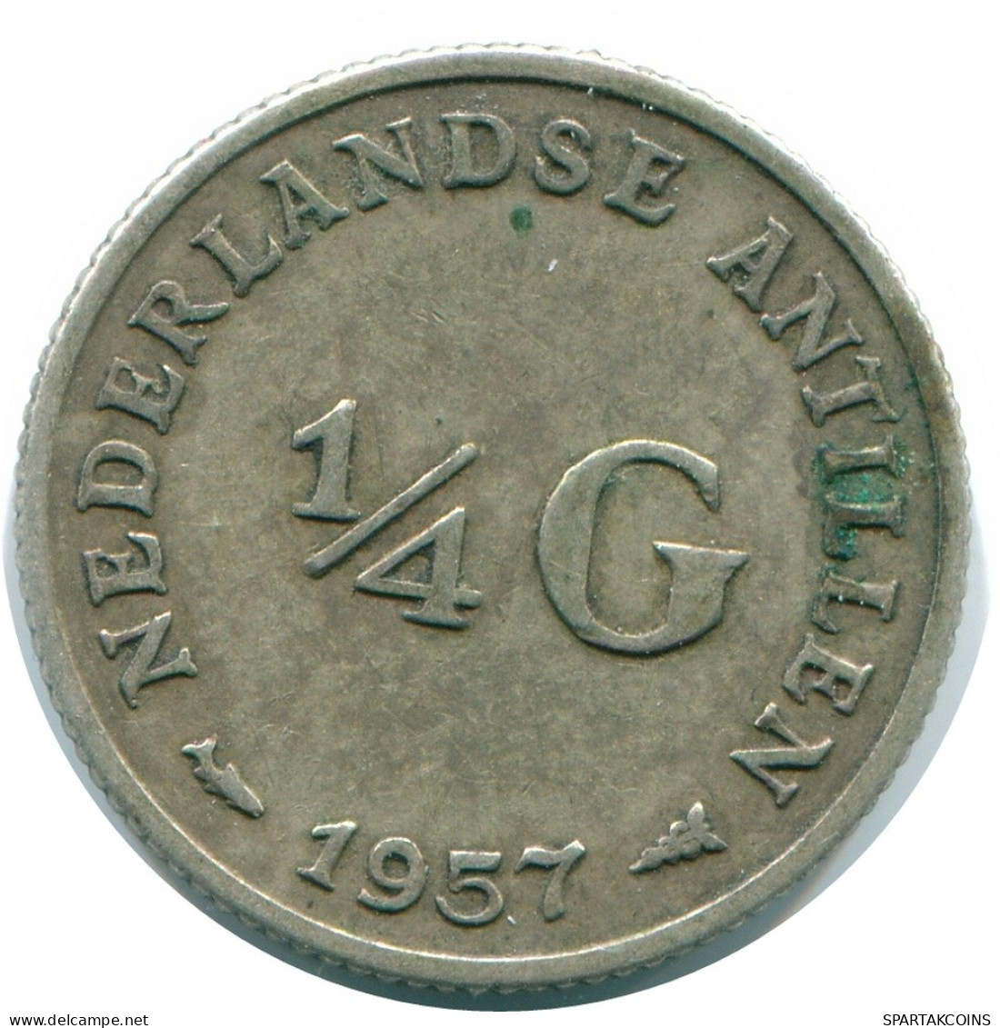 1/4 GULDEN 1957 NIEDERLÄNDISCHE ANTILLEN SILBER Koloniale Münze #NL10998.4.D.A - Antilles Néerlandaises