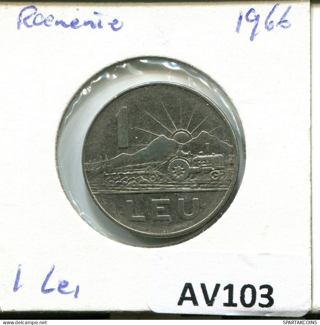 1 LEU 1966 RUMÄNIEN ROMANIA Münze #AV103.D.A - Rumänien